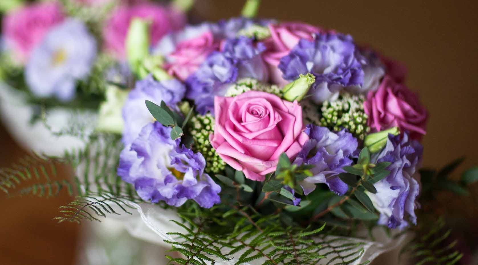 Purple and pink bouquet.